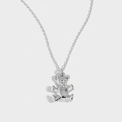 Teddy Bear Pendant 925 Sterling Silver Necklace