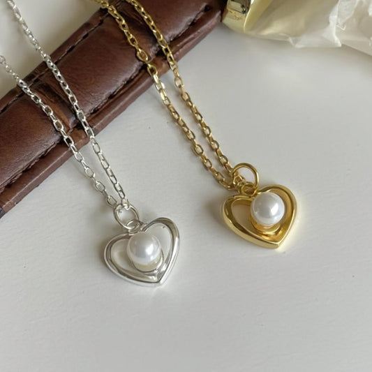 Heart Of Pearls 925 Sterling Silver Necklace