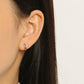 Colorful CZ 925 Sterling Silver Huggies Hoop Earrings