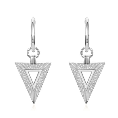 Triangle 925 Sterling Silver Hoop Earrings