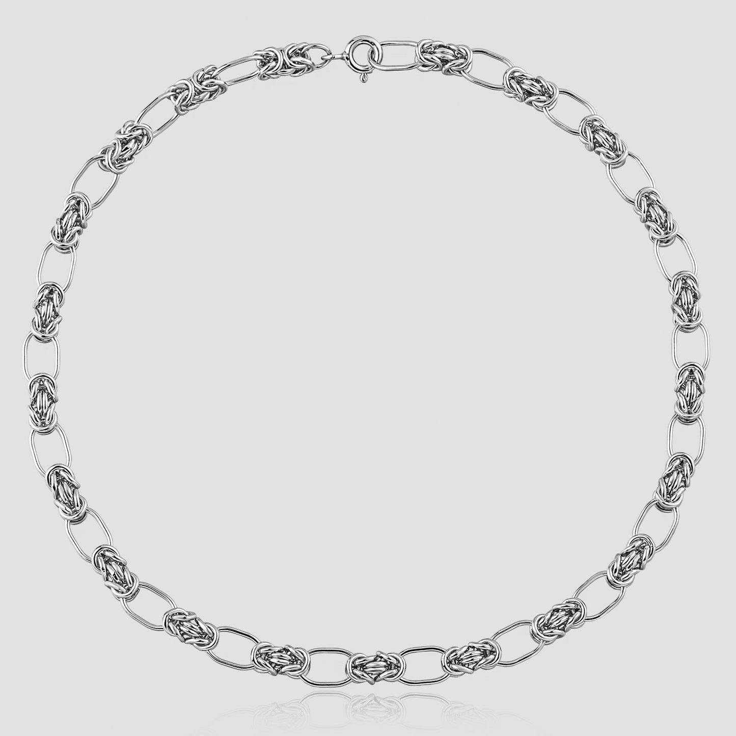 Chunky Knot Chain Choker 925 Sterling Silver Necklace