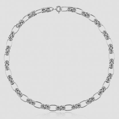 Chunky Knot Chain Choker 925 Sterling Silver Necklace