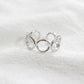 Hollow Circles 925 Sterling Silver Adjustable Ring