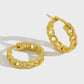 Curb Chain Hoops 925 Sterling Silver Earrings