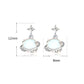 Beautiful CZ Planet Stars Natural Moonstone 925 Sterling Silver Stud Earrings