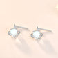 Beautiful CZ Planet Stars Natural Moonstone 925 Sterling Silver Stud Earrings