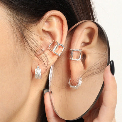 Casual Irregular 925 Sterling Silver Hoop Earrings