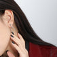 Modern Double U Shaped 925 Sterling Silver Dangling Earrings