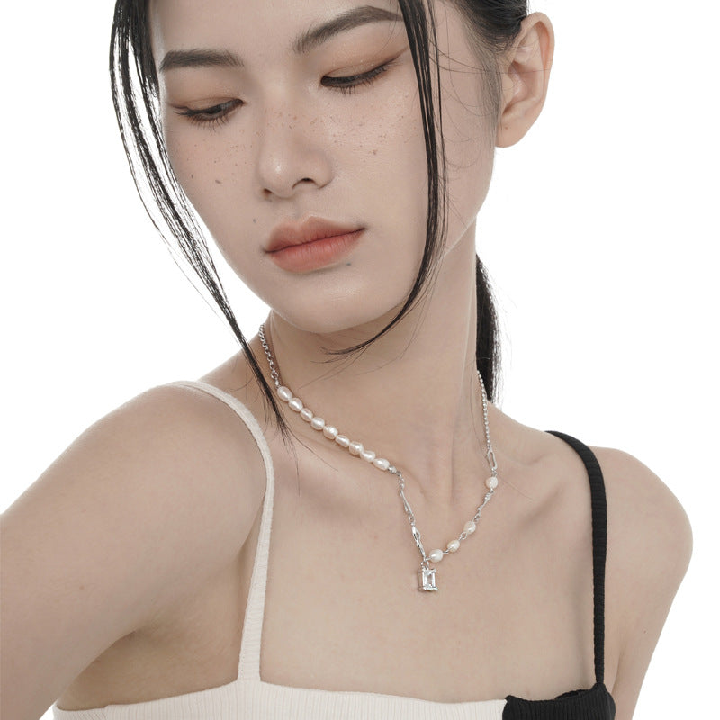 Y2K Natural Pearls Necklace 925 Sterling Silver