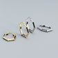 Fashion Geometric CZ Hexagonal 925 Sterling Silver Hoop Earrings