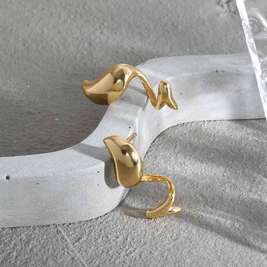 Elegant Corkscrew 925 Sterling Silver Dangling Earrings